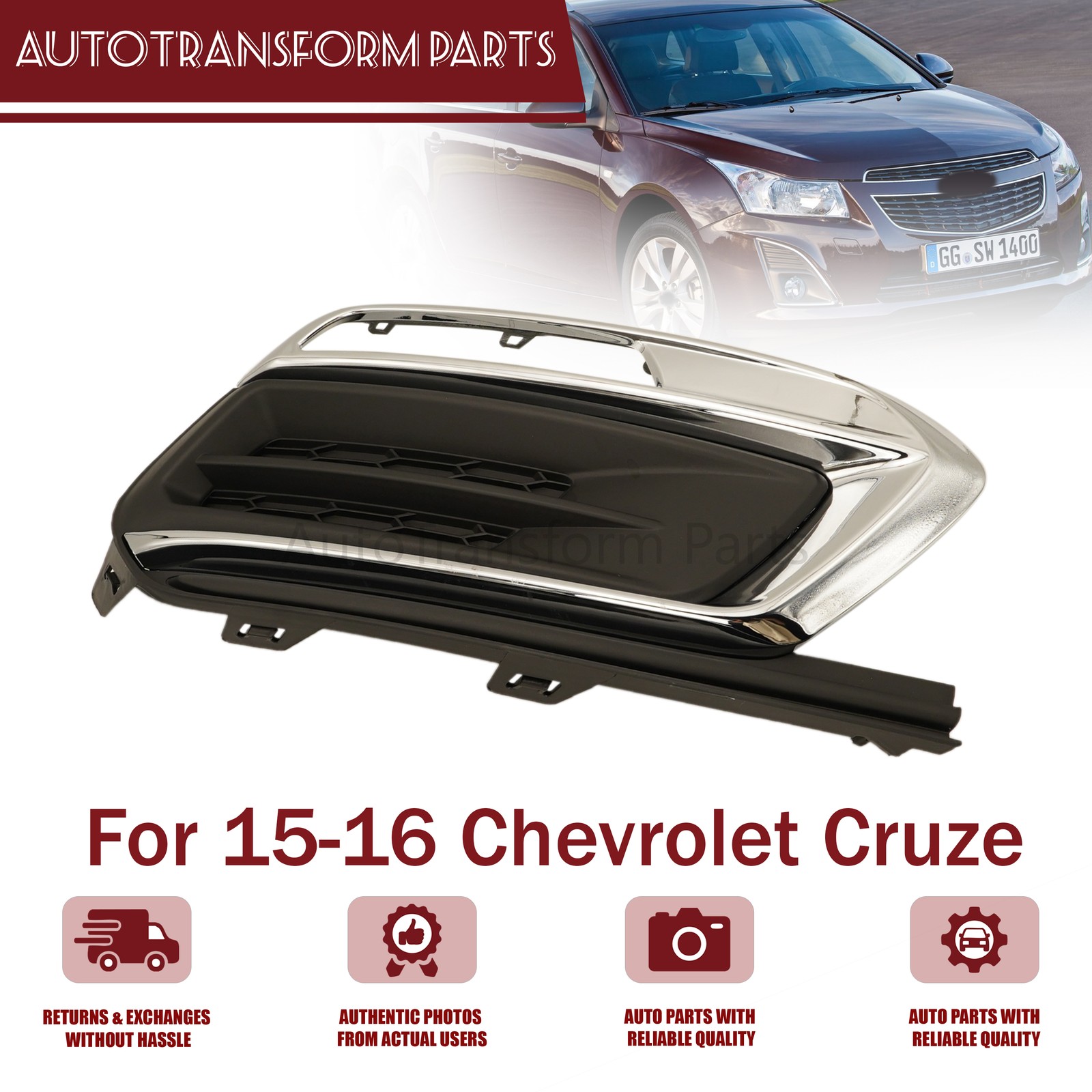 NEW For 15-16 Chevrolet Cruze Passenger Side Front Bumper Insert US