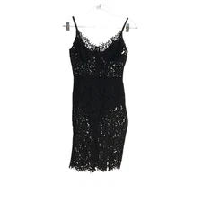 Fashion Nova Black Lace Bodycon Dress - Women's M