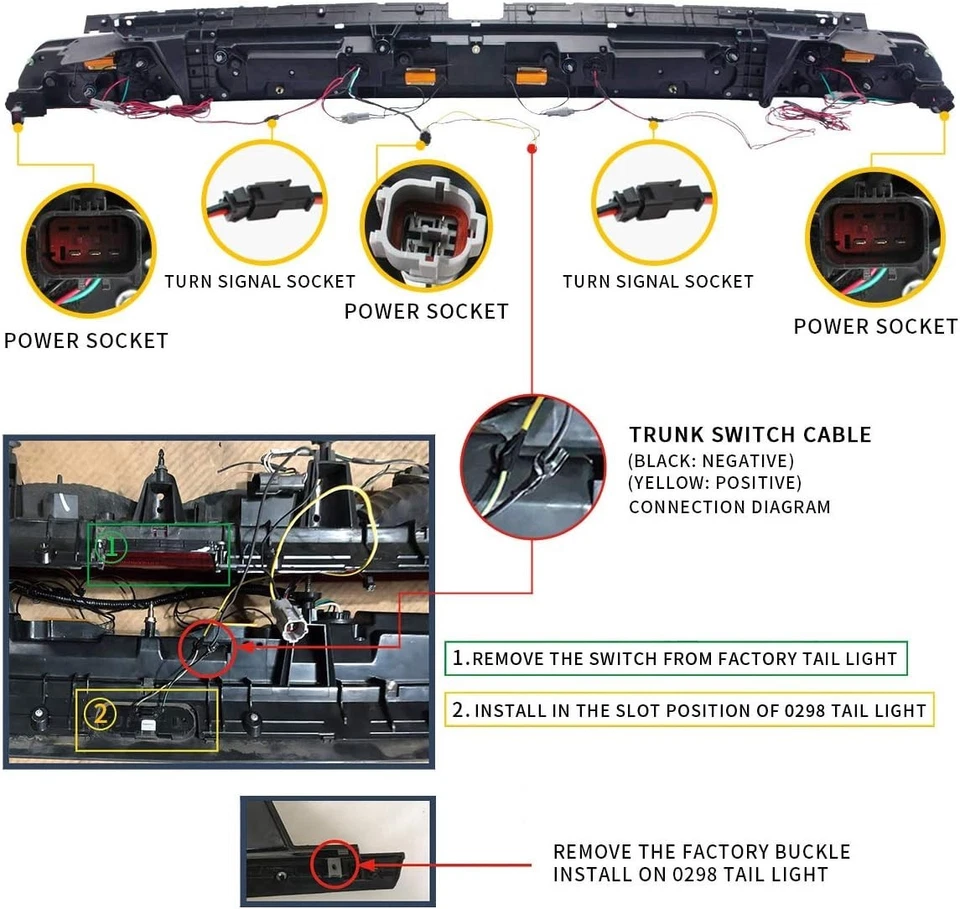 For 2008-2014 Dodge Challenger LED Tail Lights Red Clear Sequential Turn Signal - Image 2 of 4