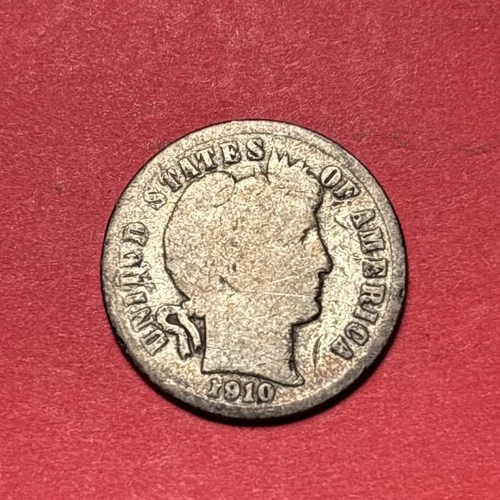 (1) Beautiful Antique 1910-D Barber Dime CHOICE G-GOOD NICE FILLER