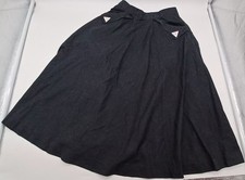 Vintage ILGWU Womens Black Skirt, Two Pockets W/triangle Buttons. D2297