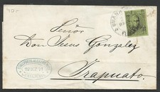 Cubierta MÉXICO GUANAJUATO a IRAPUATO 1871 ¡En muy buen estado!