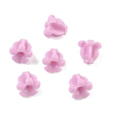 100pcs 3D Pink Flower Synthetic Coral Beads Floral Spacer Bead for Jewelry Craft