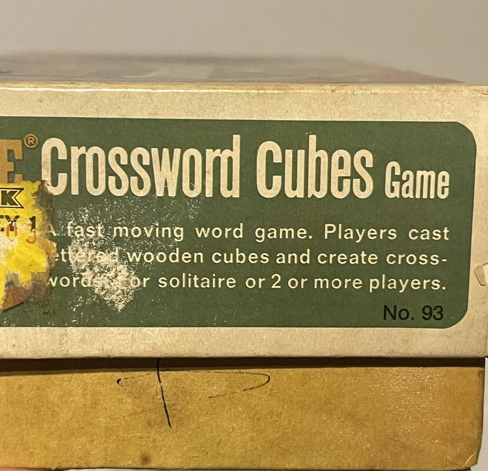 Vintage 1964 Scrabble Crossword Cubes Game Wooden Letters Cup & Timer Complete - Image 4 of 4