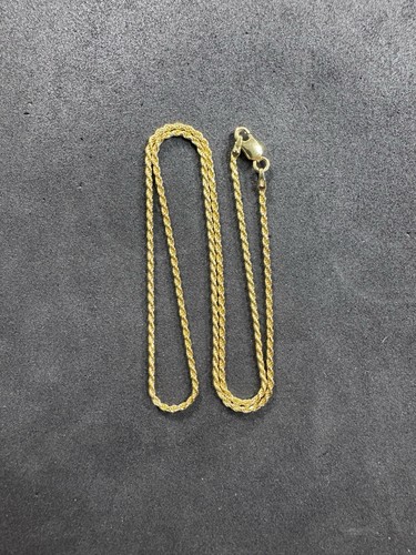 4.3g Vintage Sterling Silver 925 Gold Wash Rope Chain 18” Jewelry lot J
