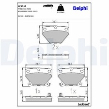 DELPHI Plaquettes de frein Arrière pour TOYOTA Yaris 3/5 portes (P1) Plaquettes