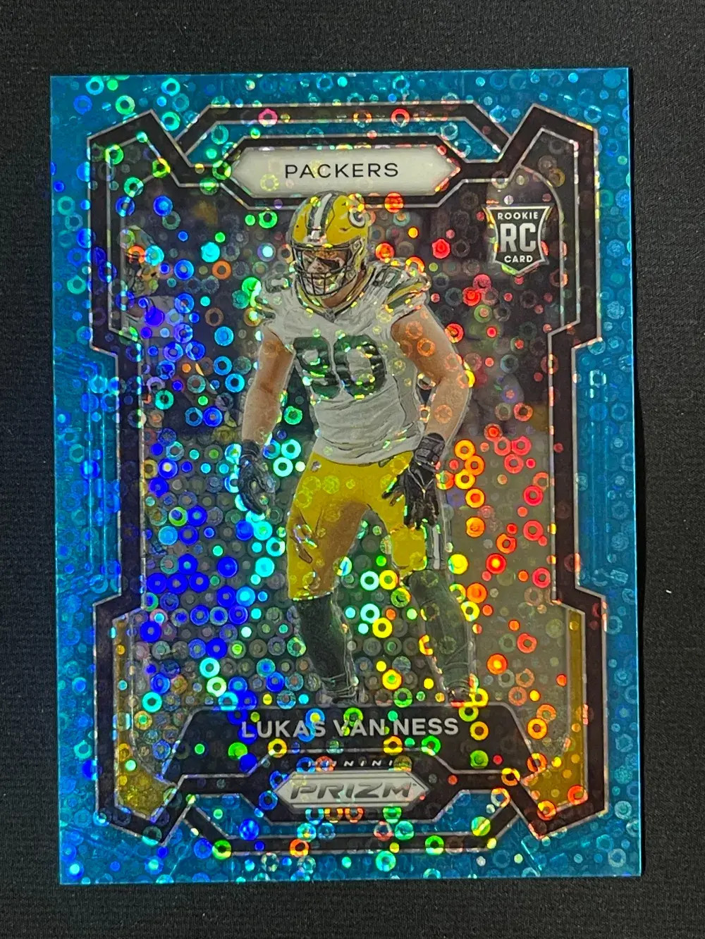 2023 Panini Prizm Rookies No Huddle Blue #336 Lukas Van Ness 01/95 Packers -YT92