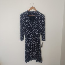 French Connection Floral V-Neck Midi Dress Women's Size 4 Business Casual Modest
