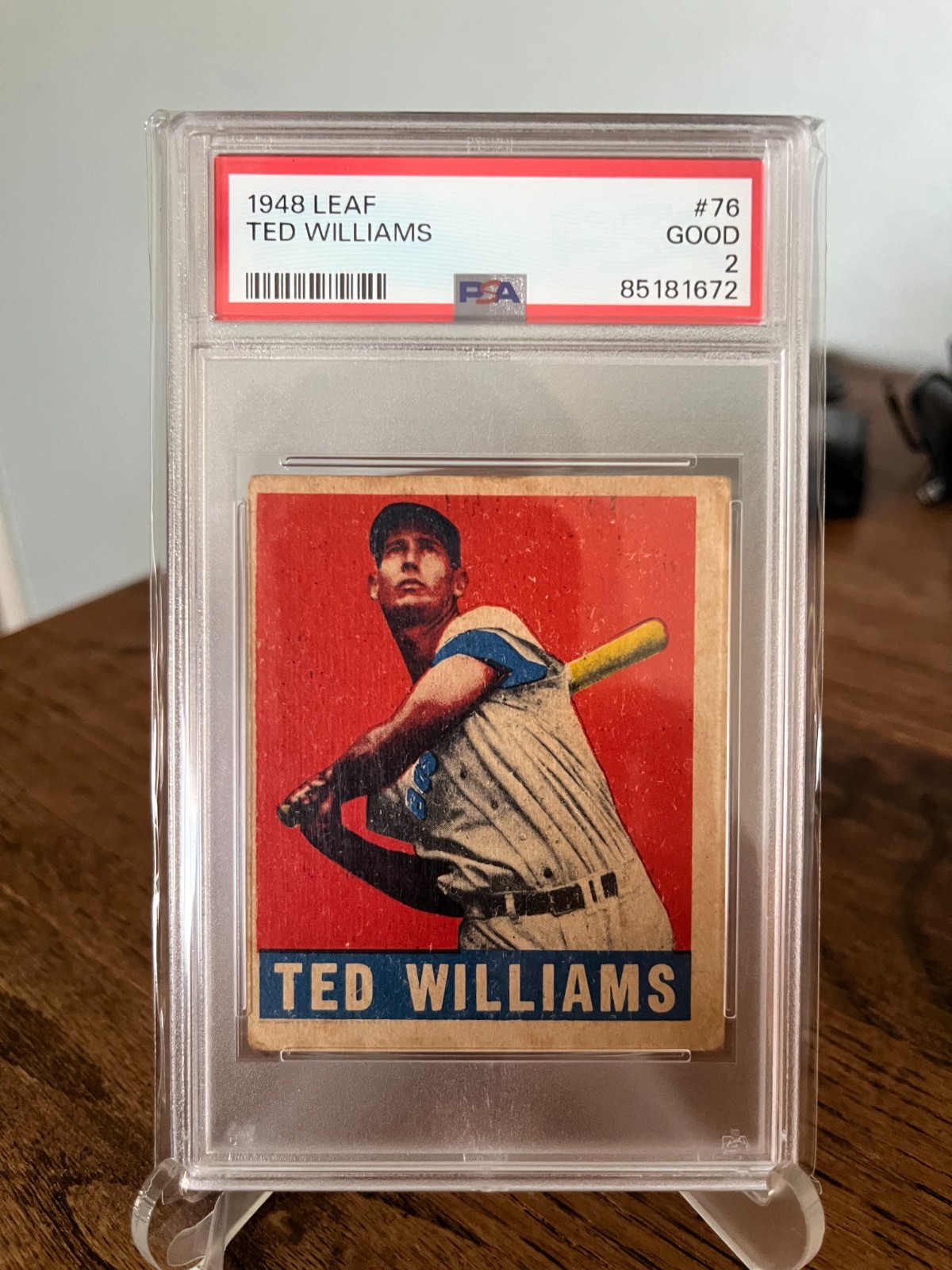 1948 Leaf #76 Ted Williams (The Kid) Red Sox HOF Slugger  - PSA 2 view 6
