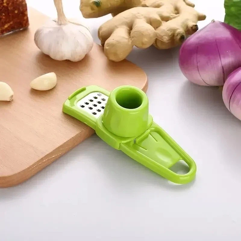 Fast Mince Garlic Press Crusher Manual Ginger Grinder Kitchen Slicer Tool Green - Image 2 of 4