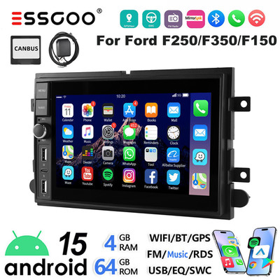 For Ford F-250 F-350 Super Duty Android 15 Apple Carplay Car Stereo Radio Navi