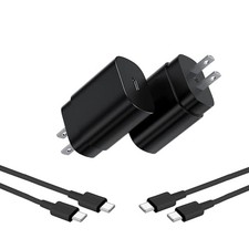 2-Pack 25W Fast USB-C Wall Charger for Samsung S25/S24