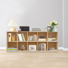 10 Cube Solid Wood Shelves, Wooden Shelf Bookcase, Floor Standing Bookshelf