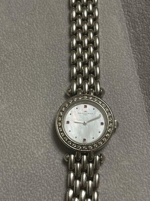 Vintage Balenciaga B935 Ladies Watch Ruby Shell Swarovski Bezel
