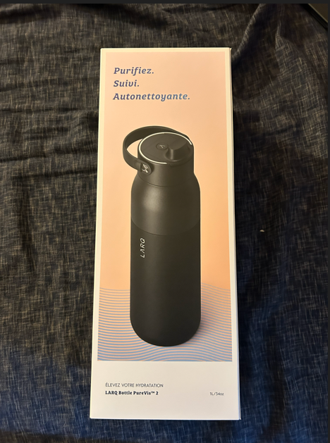 LARQ Bottle PureVis 2 34oz Obsidian Black Self Cleaning Smart