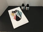 Vintage MCM Gemco Atomic Cat Salt and Pepper Shakers with Towel