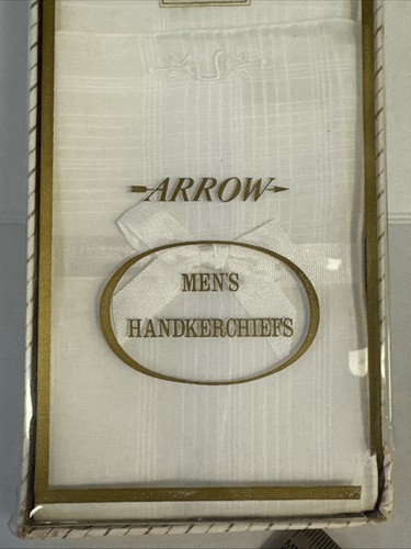 Vintage Arrow Men's Handkerchiefs Hand Rolled Hand Monogrammed J Set of 3 - Picture 2 of 10