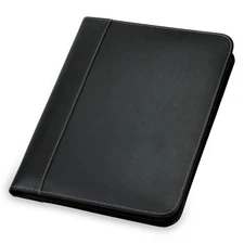 Leather Portfolio Binder 8.5x11 Professional Organizer with Zipper Closure