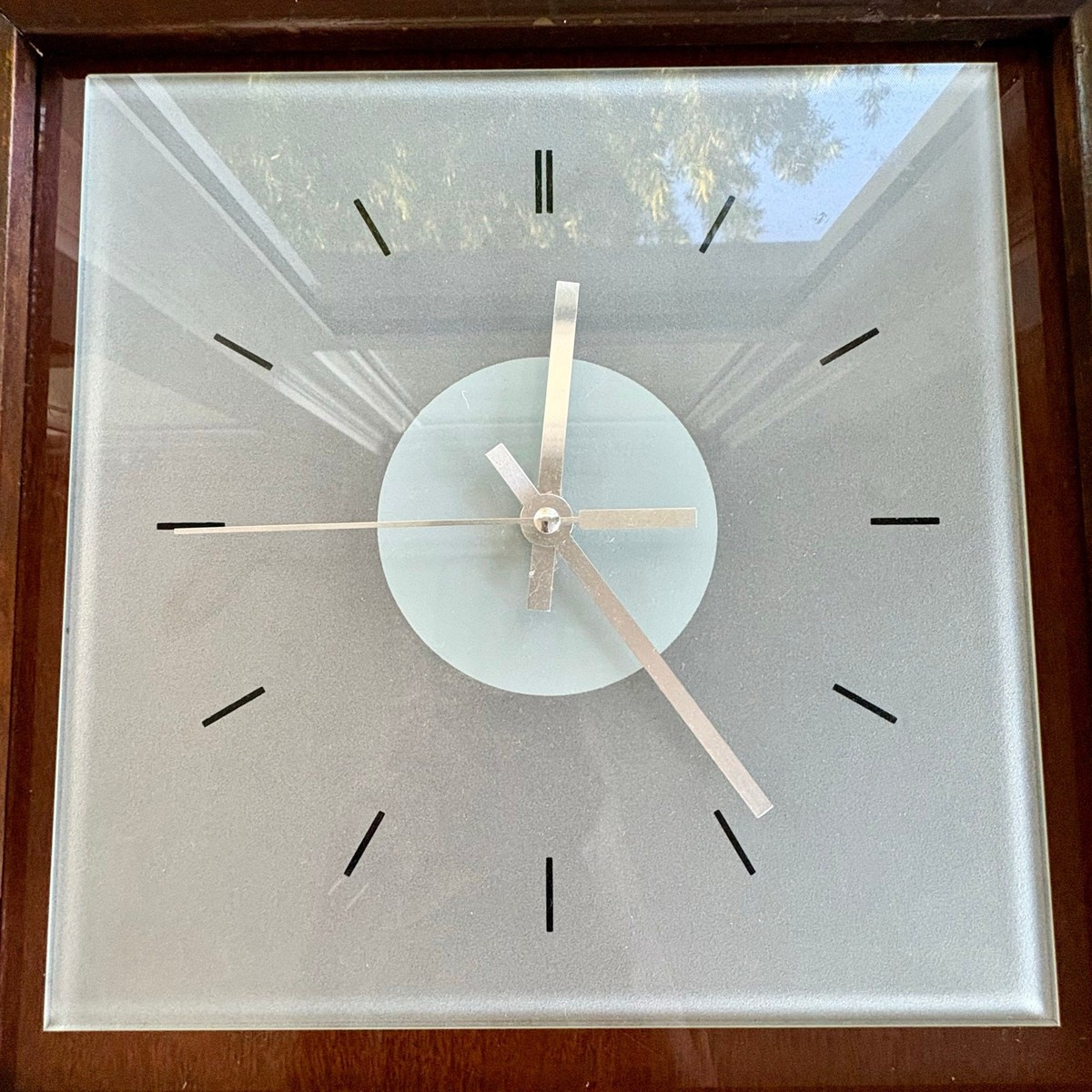 Vintage IKEA Frosted Glass Wall Clock – Minimalist Modern Design