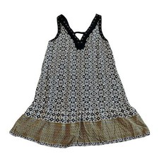 Hazel Anthrpologie Sleeveless Shift Dress Bohemian Print Flowy Size Medium Women