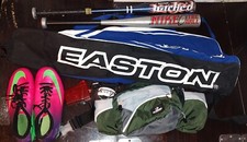 Nike Cleats-Easton Bat/Storage Bag-Fanny Pack-Keystone/Worth Baseball Bat Lot