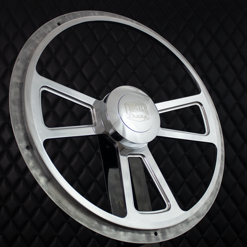 (T05) 18" Billet Steering Wheel Big Rig Blue Vinyl for International - Foto 7 di 11