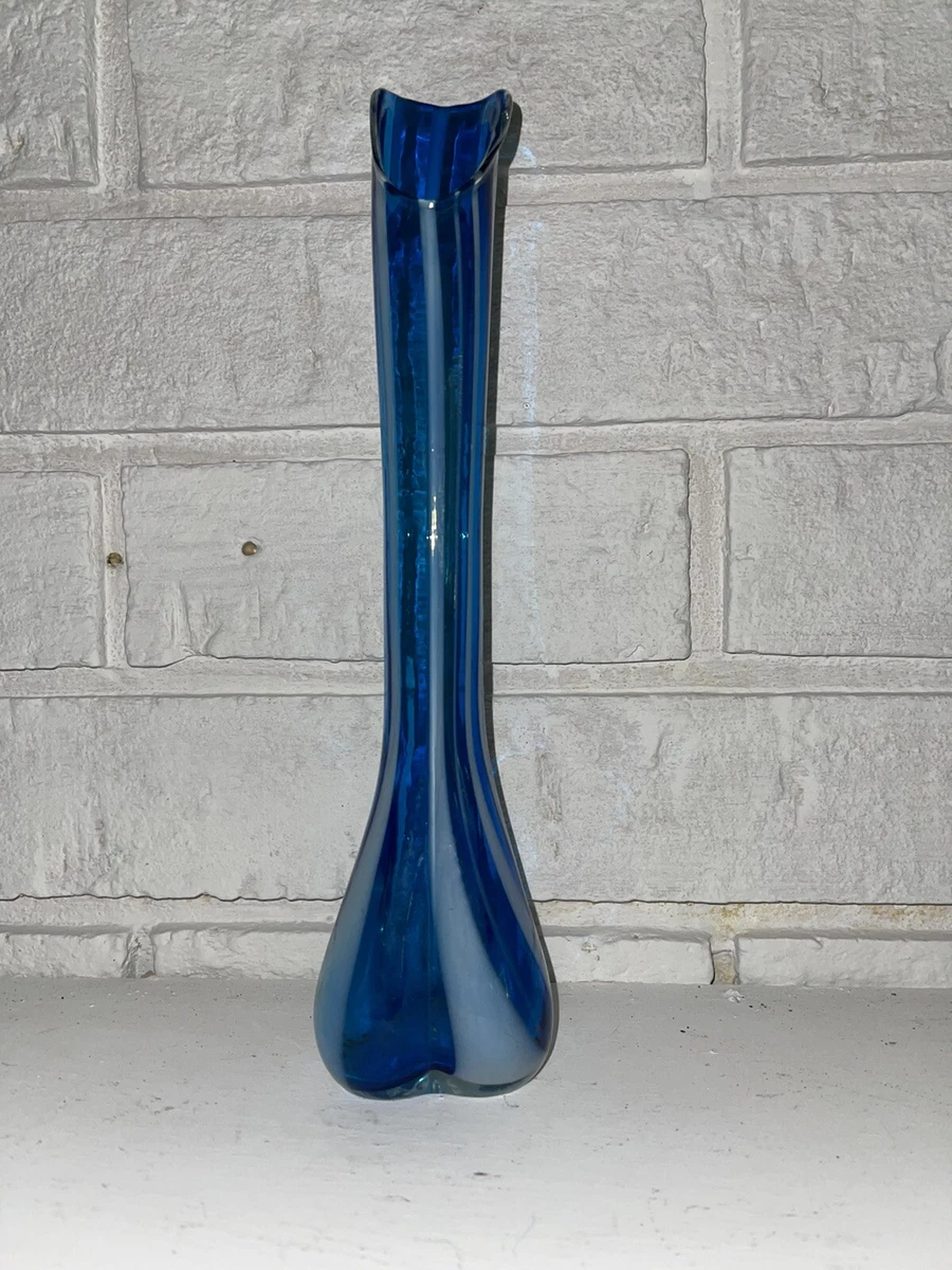 Vintage Italian Murano Blue Art Glass Swung Vase Scranton, 43 OFF