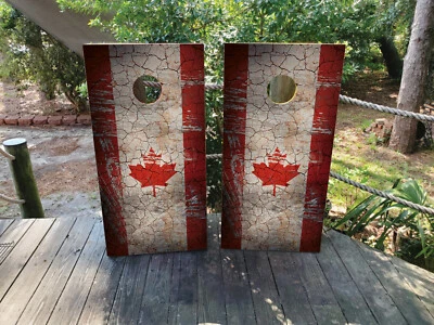FADEPROOF Cornhole Board Wraps Laminated / Canadian Flag / - Image 1 of 4