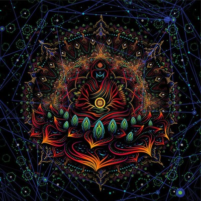 UV Backdrop Psychedelisch Kunst Schwarzlicht Wandbehang Psy Goa Deko Neon Banner