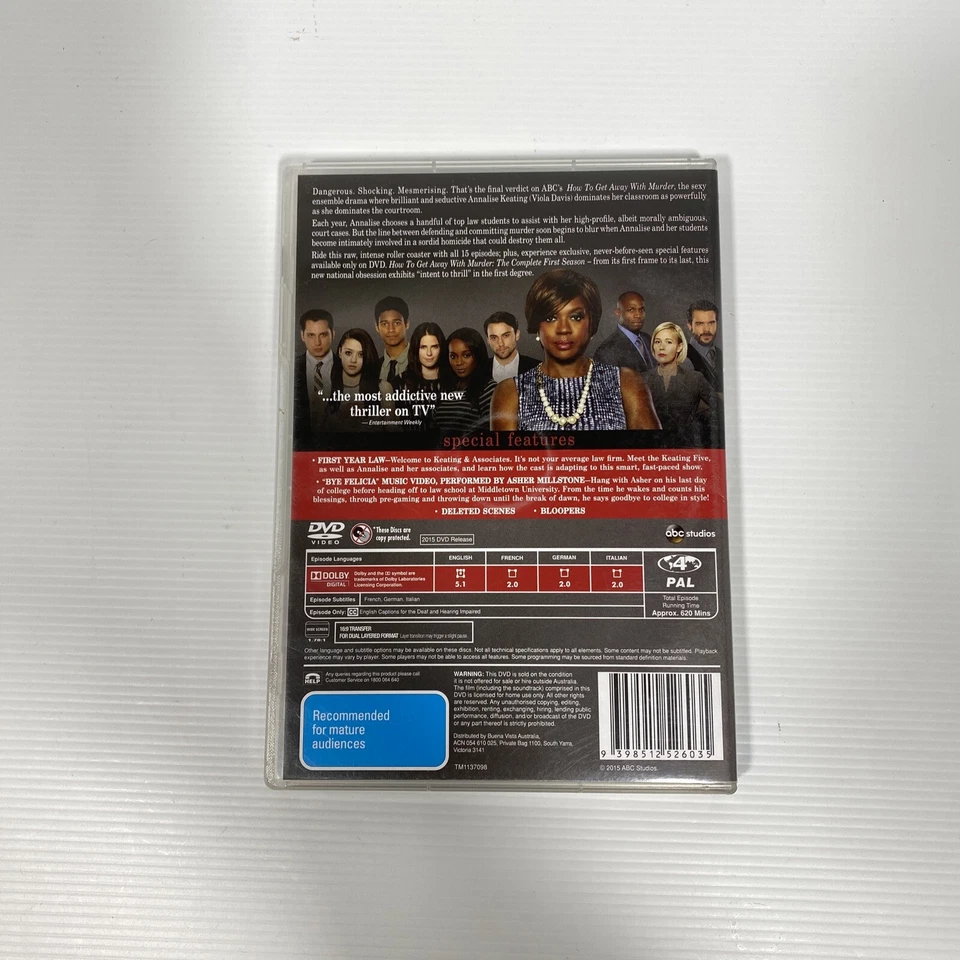 How To Get Away With Murder Season 1 - DVD - Region 4 - Fast Postage !! - Image 2 of 4