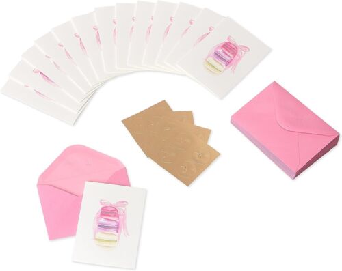 Papyrus Stack of Macarons Boxed Blank Note Cards with 14 Count Macaron New - Picture 2 of 5