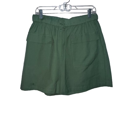 Pretty Little Things Women Khaki Woven Pocket Front Drawstring Shorts Green 10