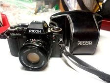 Vtg Ricoh KR 30SP Program 35mm Film Camera Rikenon 50mm f/1.2 Lens Leather Case