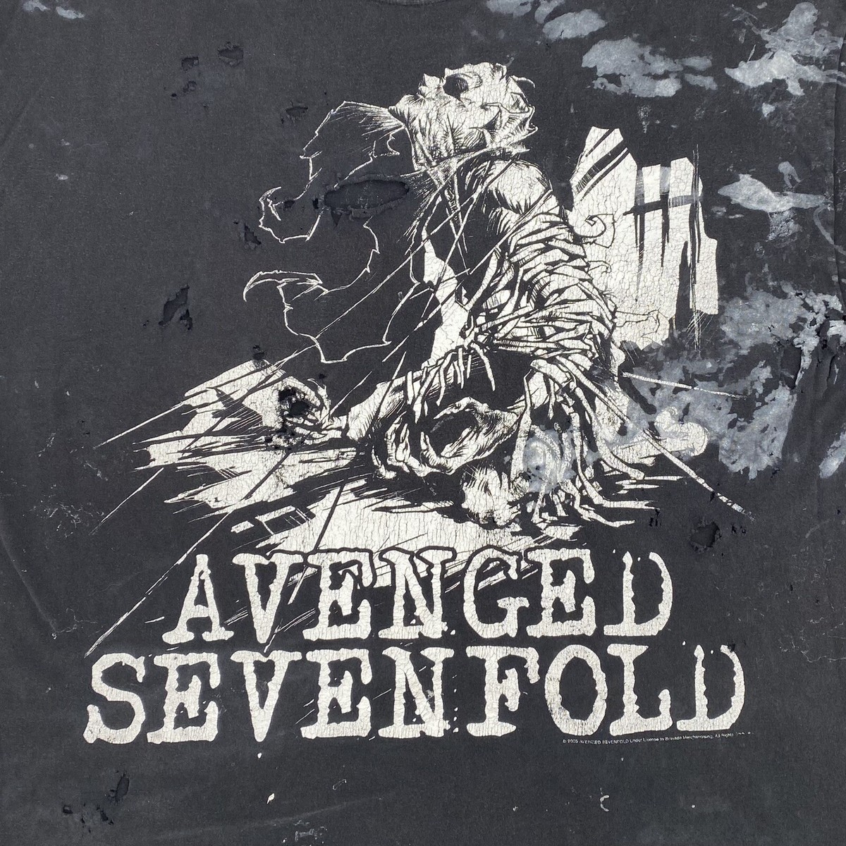 2005 Vintage Distressed Avenged Sevenfold A7X T-Shirt City
