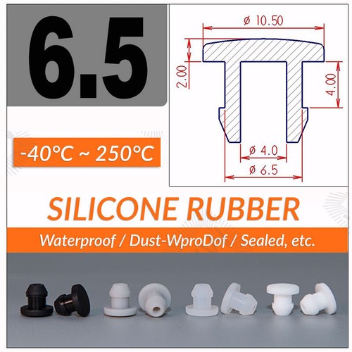 2.5~60mm Black Snap-On Hole Plug Silicone Rubber Blanking Seal Bung Pipe Tube - Picture 15 of 61