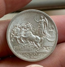 pcc1_136) Vittorio Emanuele III  (1901-1943) 2 Lire Quadriga Briosa 1914