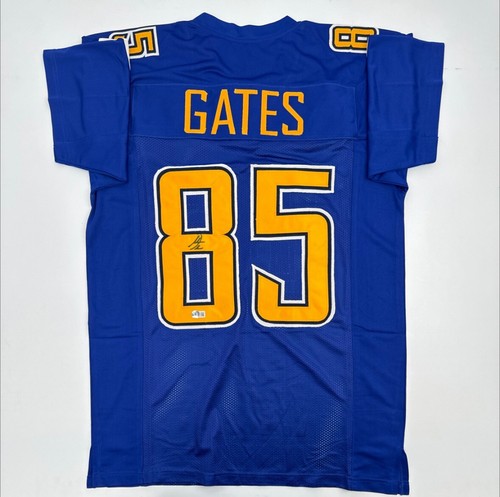 Antonio Gates Autographed/Signed Jersey Beckett Sticker Royal Blue /color Rush