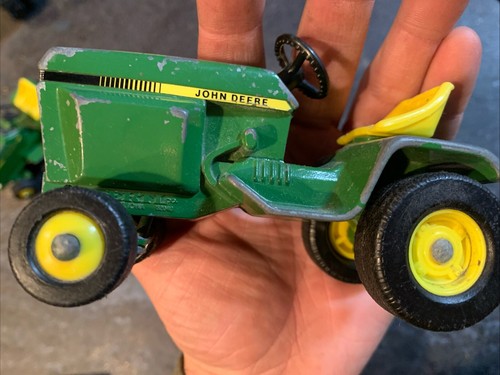 Vintage John Deere Toy Farm Tractor Lawn & Garden Tractor Mower with wagon ERTL - Picture 9 of 13