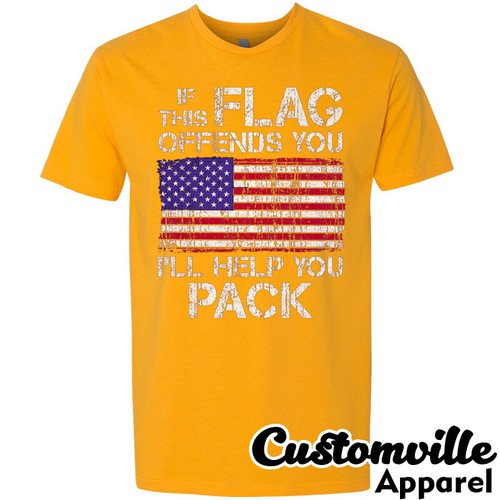 🔥 If This Flag Offends You I'll Help You Pack T-Shirt Veteran Patriotic America - Bild 15 von 17