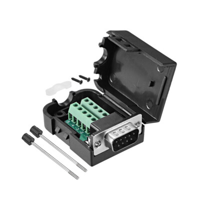 D-sub DB9 Breakout Board Connector with Case Male RS232 Serial with Thumb Screws