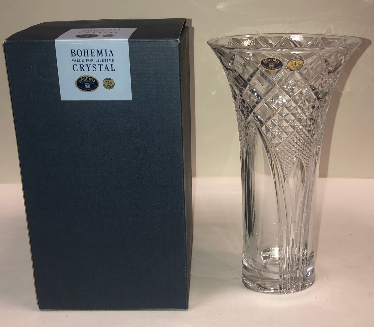 【新品箱付き】Bohemia glass クリスタル 花瓶 BOHEMIA crystal ボヘミアクリスタル 花瓶 クリスタル ブランド