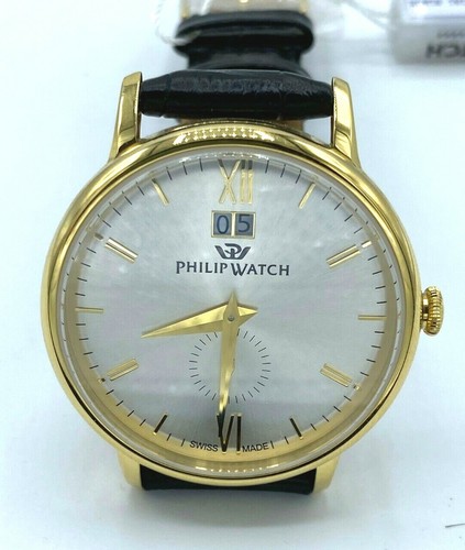 orologio da polso philip watch truman silver cinturino pelle nero | eBay