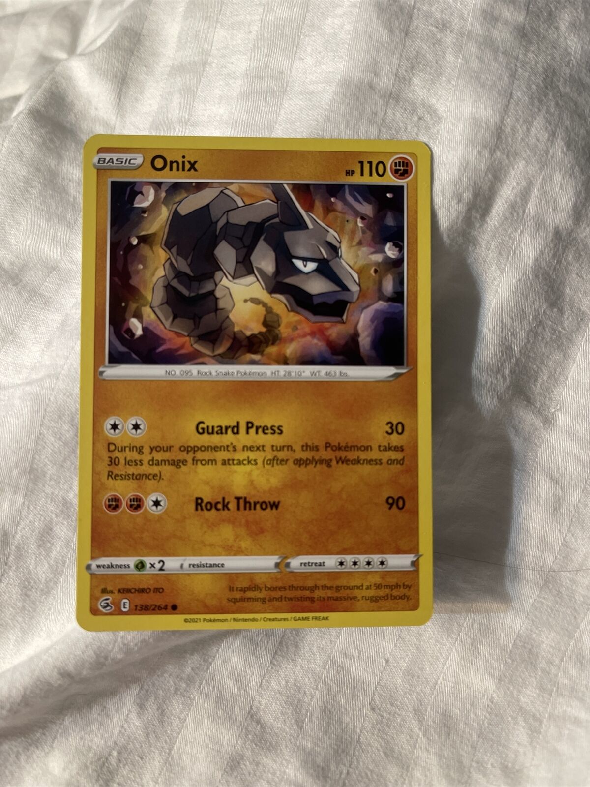 Onix - Fusion Strike Pokémon card 138/264