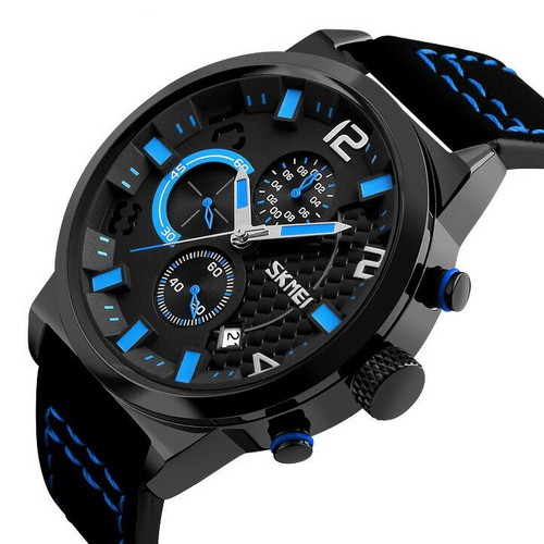 Chrono Waterproof Digital Men Strap Date SKMEI Rubber Alarm Quartz Wrist Watches - Picture 3 of 16