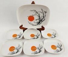 HEINRICH & Co Vintage Dessertset 6+1 feines Porzellan Selb Bavaria Germany