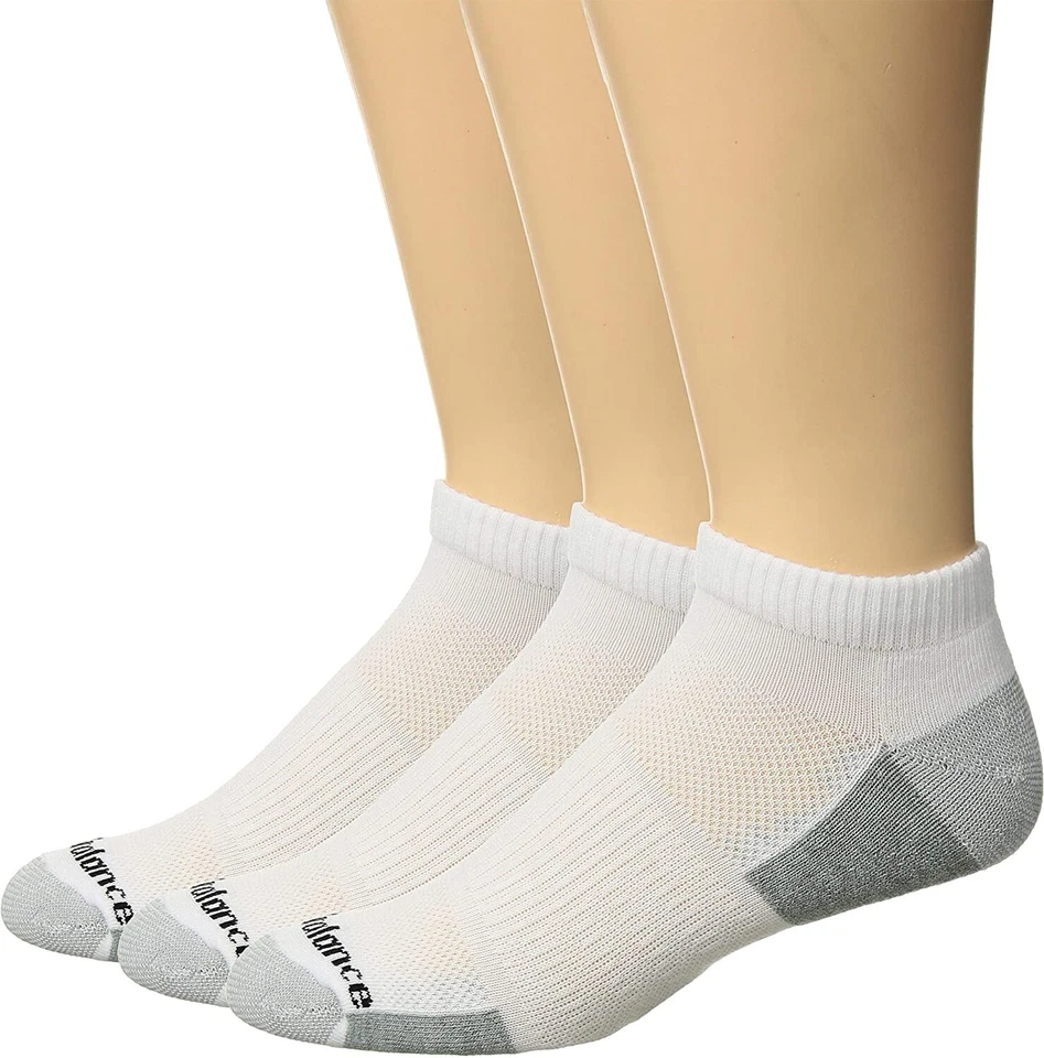 New Balance Unisex 179435 Poli Corte Bajo 3 Pares Blanco/Gris Talla L Foto 2 de 2