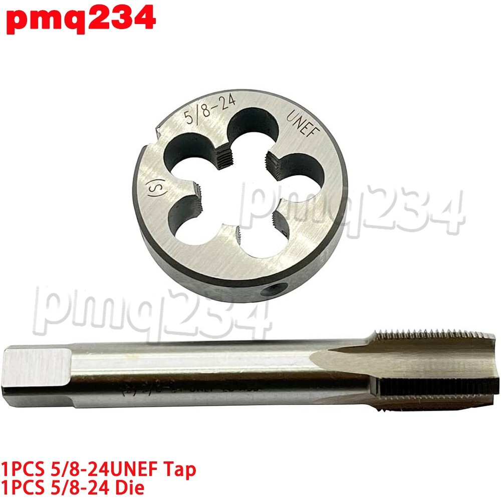 Right Hand Tapping Rads 5/8-24 UNEF Hand Tap & Round Die Set HSS Right Hand Tapping Hand ...
