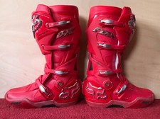Fox Instinct 2.0 Limited Edition Red & Chrome Boots UK 12 | Barely Used | Motocr
