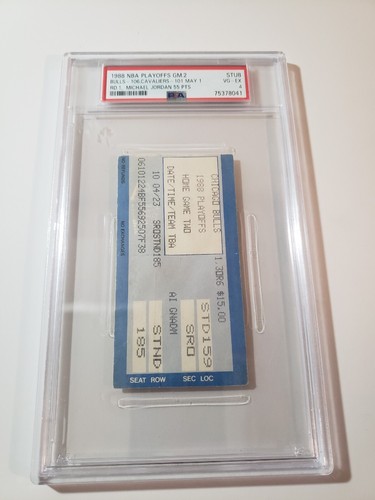 Michael Jordan 1988 Playoffs 55 Points Ticket Stub PSA 4 - Picture 2 of 6