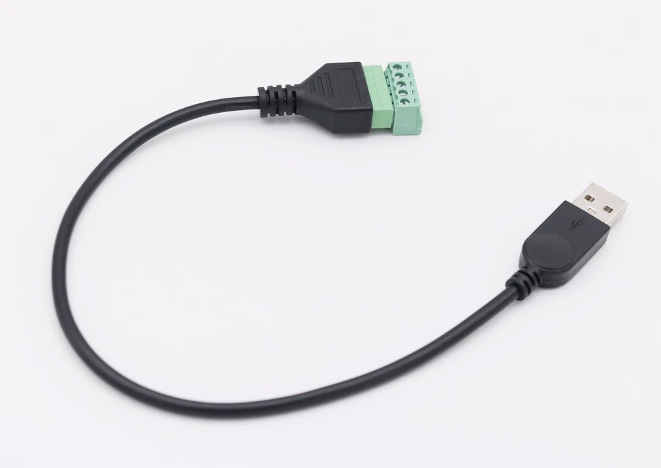 USB 2.0 A Male to 5 Pin Screw Connector with Shield Terminal Plug Adapter Cable - Image 3 of 4